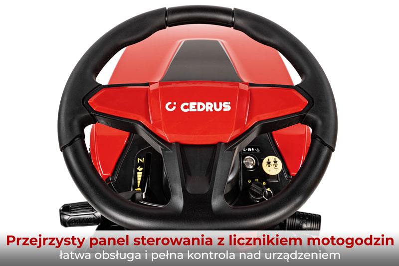 Intuicyjny panel sterowania traktorka Cedrus C-TRAC-98HS.
